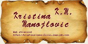 Kristina Manojlović vizit kartica